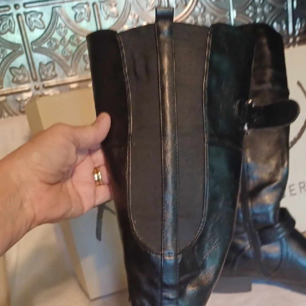 Kim Rogers Black Boots Size Zip Womens Size 10 M